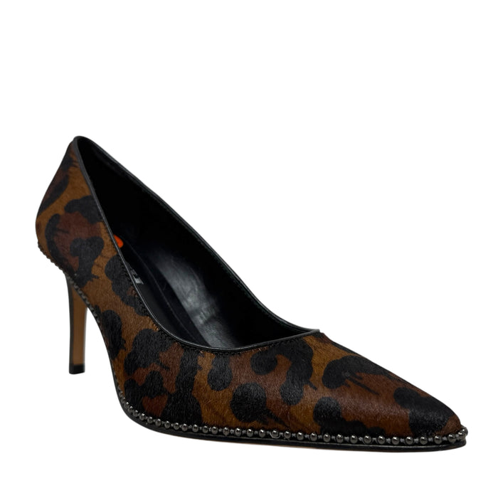 Smith Bead Chain Calf Hair Pumps Designer By Coach In Leopard Print, Size: 5.5