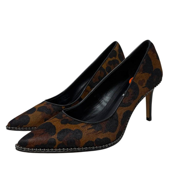 Smith Bead Chain Calf Hair Pumps Designer By Coach In Leopard Print, Size: 5.5