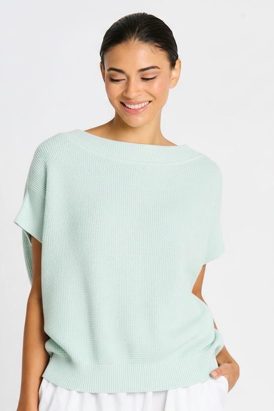 Square Thermal Knit Tee - Mint