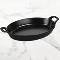 Staub Cast Iron 14.5" x 11.2" Matte Black Oval Au Gratin
