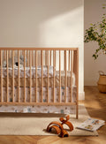 The 4-piece baby bed set Duvet, duvet cover, contour sheet and bed skirt | White
