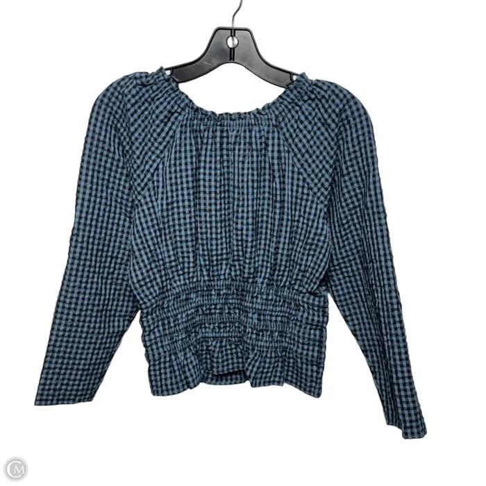 Top Long Sleeve By Loft In Black & Blue, Size: Xs