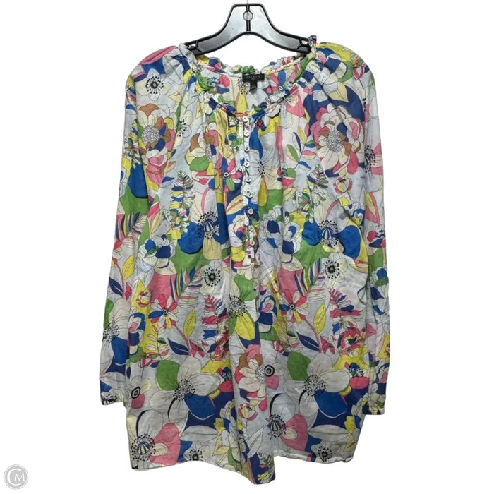 Top Long Sleeve By Talbots In Floral Print, Size: 2x