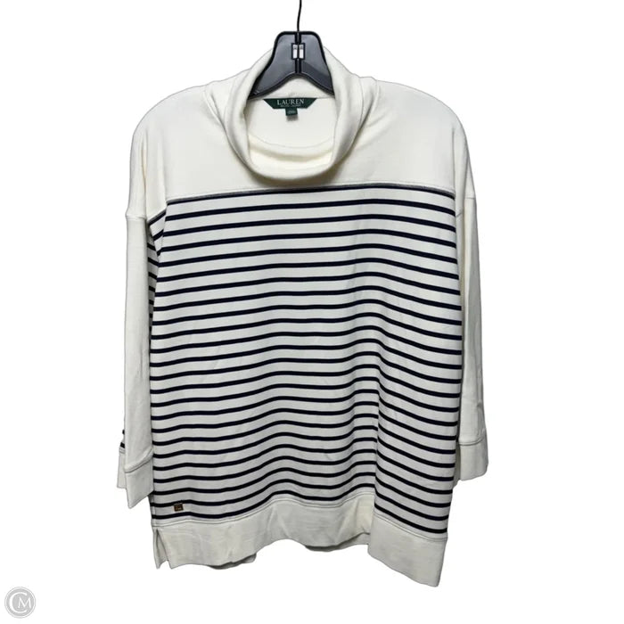Turtleneck Top Long Sleeve By Lauren By Ralph Lauren In Striped Pattern, Size: Xl