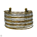 Two Tone Layered Cuff Bracelet
