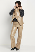 Vegan Leather Padded Vest - Fawn