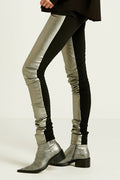 Vegan Leather Sexy Leggings - Pewter/Black