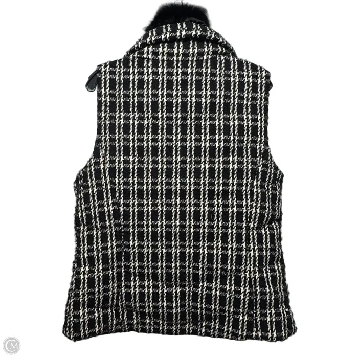 Vest Puffer & Quilted By Talbots In Black & Cream, Size: L