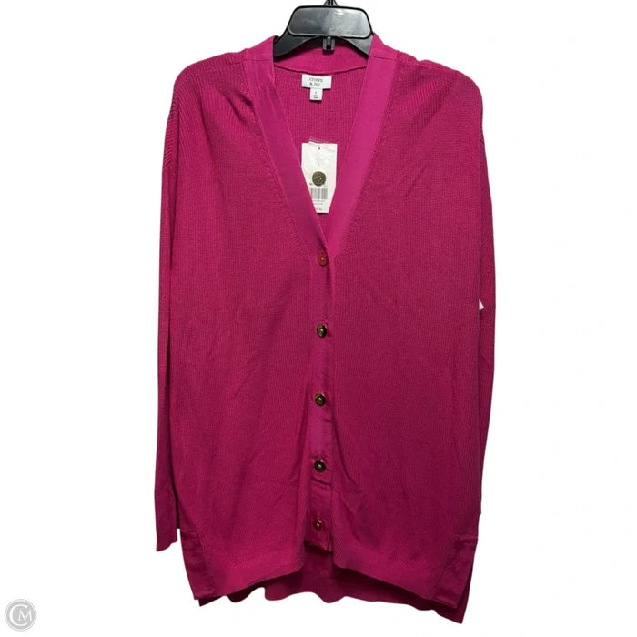 Vista Sweater Cardigan By Crown And Ivy In Pink, Size: L