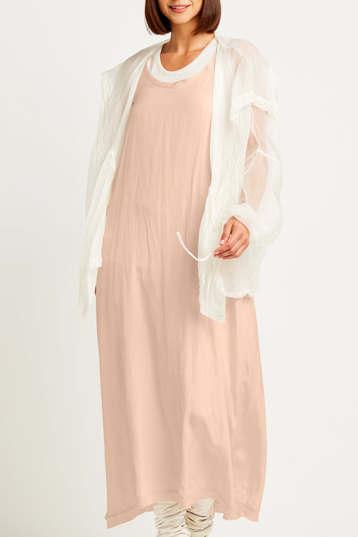 Washable Silk Tank Dress - Salmon