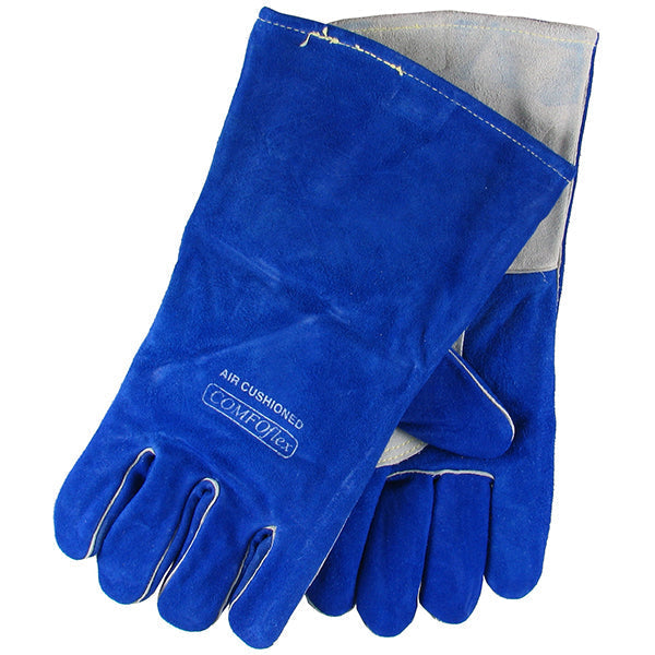 Weldas Size 10 Blue Cowhide Comfoflex Reinforced Palm MIG Gauntlet